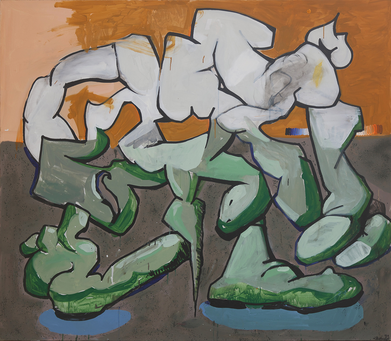 Zen combat, 2021, Acrylic on canvas, 130x150cm